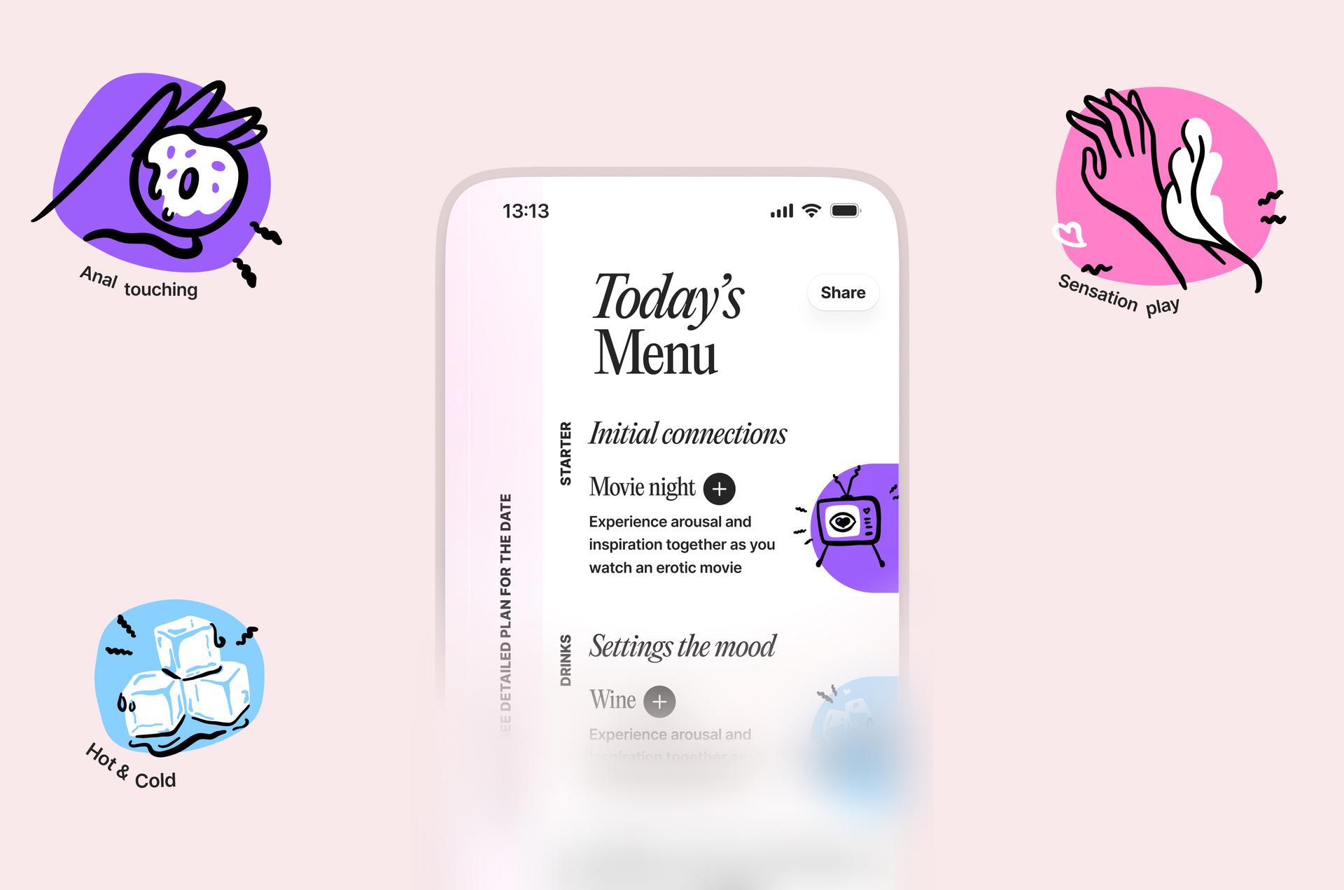 Illustration du menu intime dans Cohesa